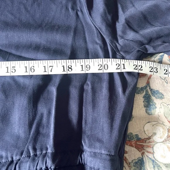 Chaps est 1978, Navy Button-Front,Ruffle-Cuff,Shirt-Dress,Tie-Waist ,EUC,Size XL - Picture 10 of 14